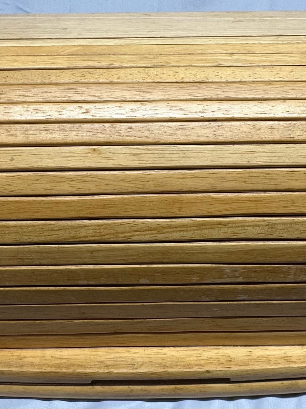 Source Unknown Wooden Roll-Top Bread Box in Light Wood Tone
